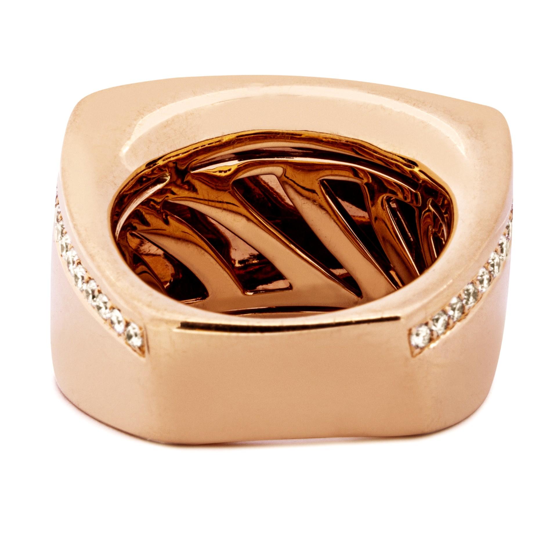 Alex Jona White Diamond 18 Karat Rose Gold Band Ring For Sale 1