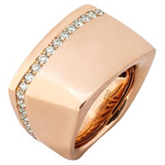 Alex Jona White Diamond 18 Karat Rose Gold Band Ring