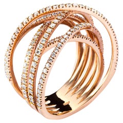 Alex Jona White Diamond 18 Karat Rose Gold Band Ring