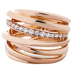 Alex Jona White Diamond 18 Karat Rose Gold Band Ring