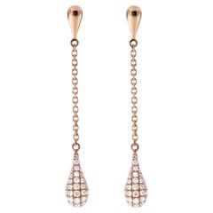 Alex Jona White Diamond 18 Karat Rose Gold Drop Earrings