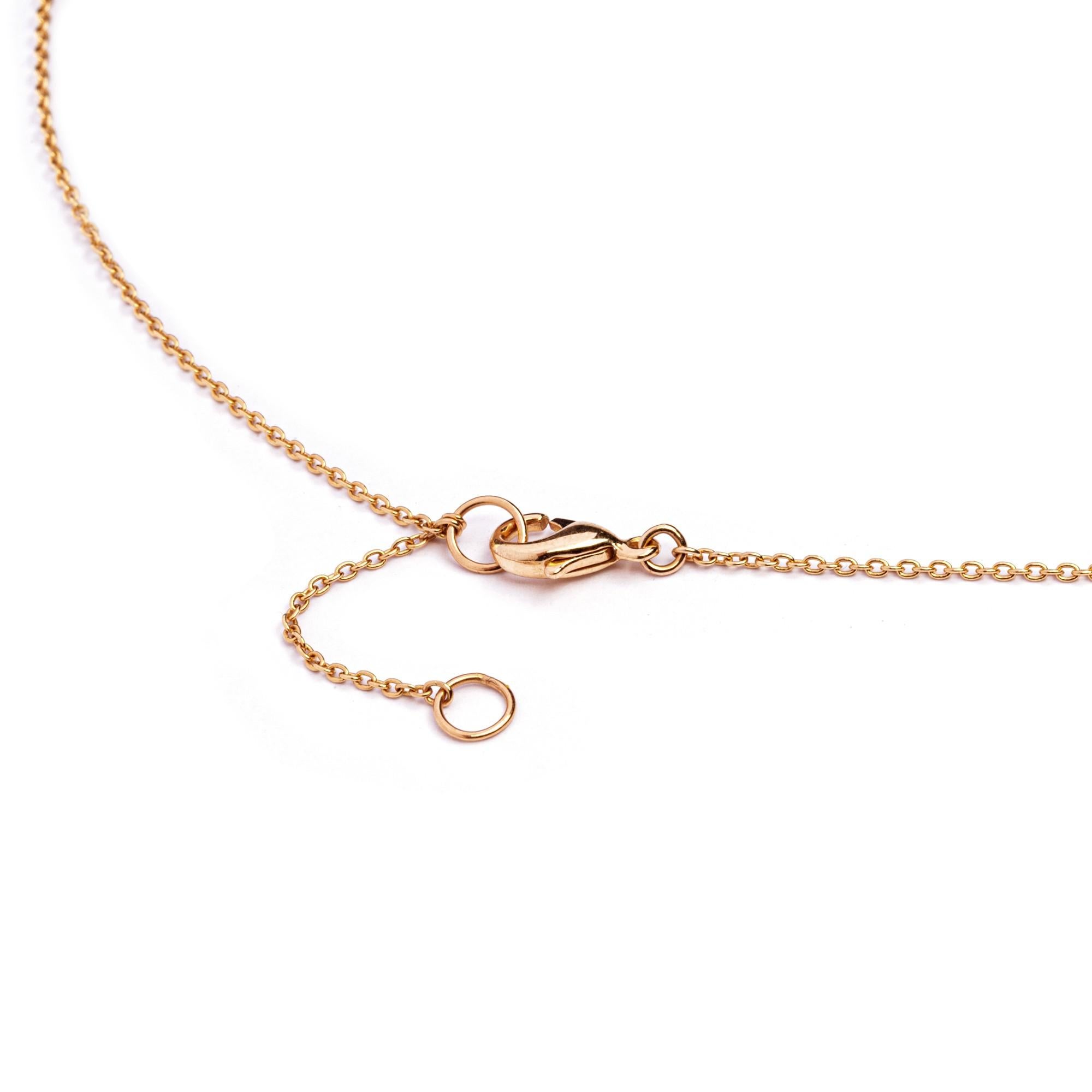 Women's Alex Jona White Diamond 18 Karat Rose Gold Flower Pendant Necklace For Sale