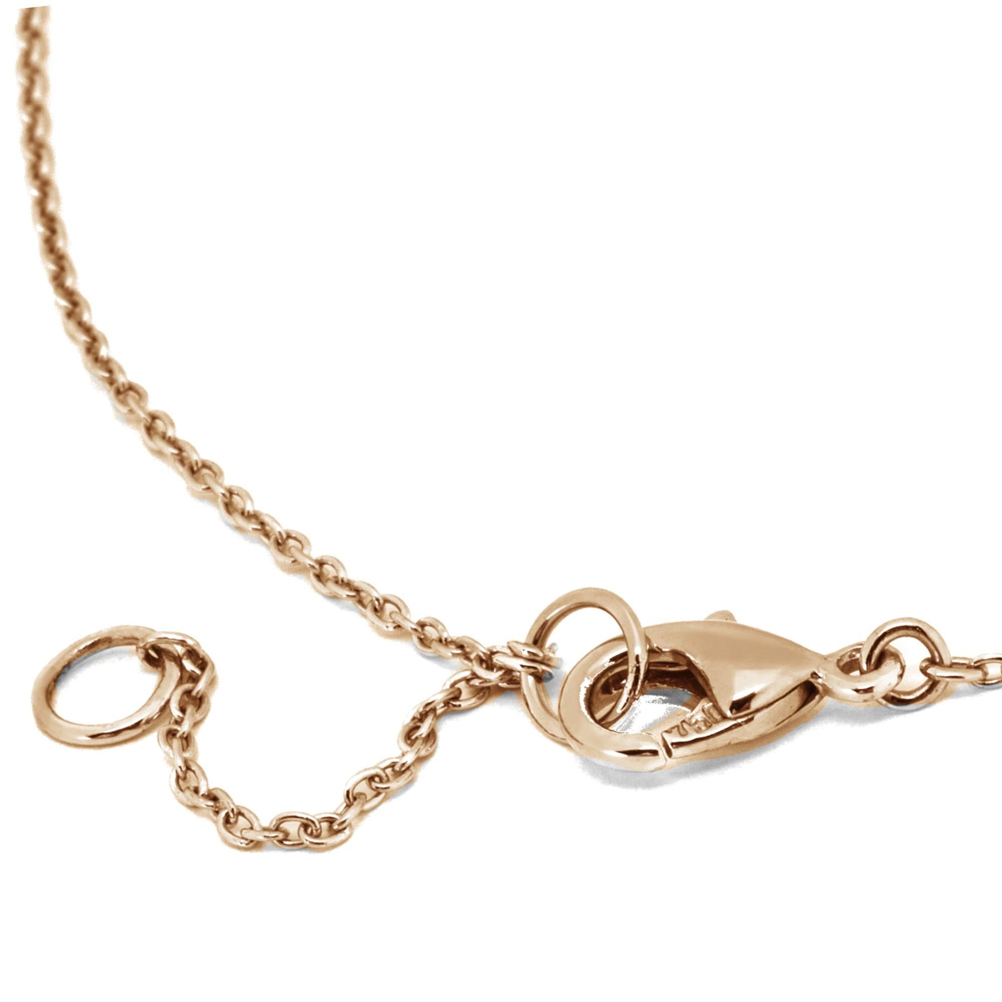 Alex Jona White Diamond 18 Karat Rose Gold Horseshoe Necklace In New Condition For Sale In Torino, IT
