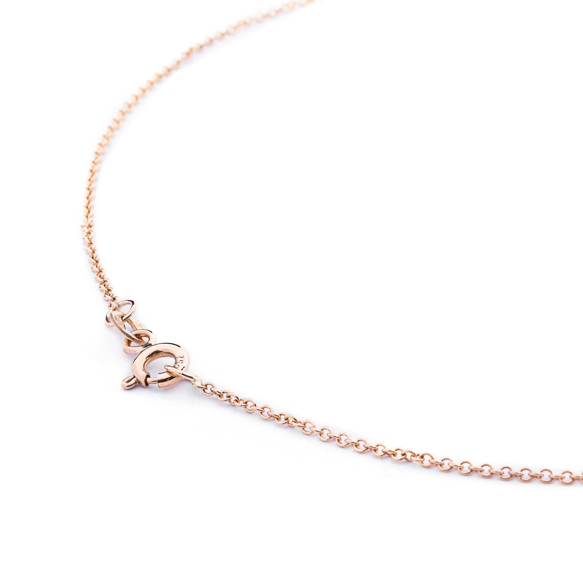 Alex Jona White Diamond 18 Karat Rose Gold Organic Shape Pendant Chain Necklace In New Condition For Sale In Lugano, CH