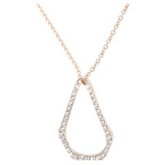 Alex Jona White Diamond 18 Karat Rose Gold Organic Shape Pendant Chain Necklace