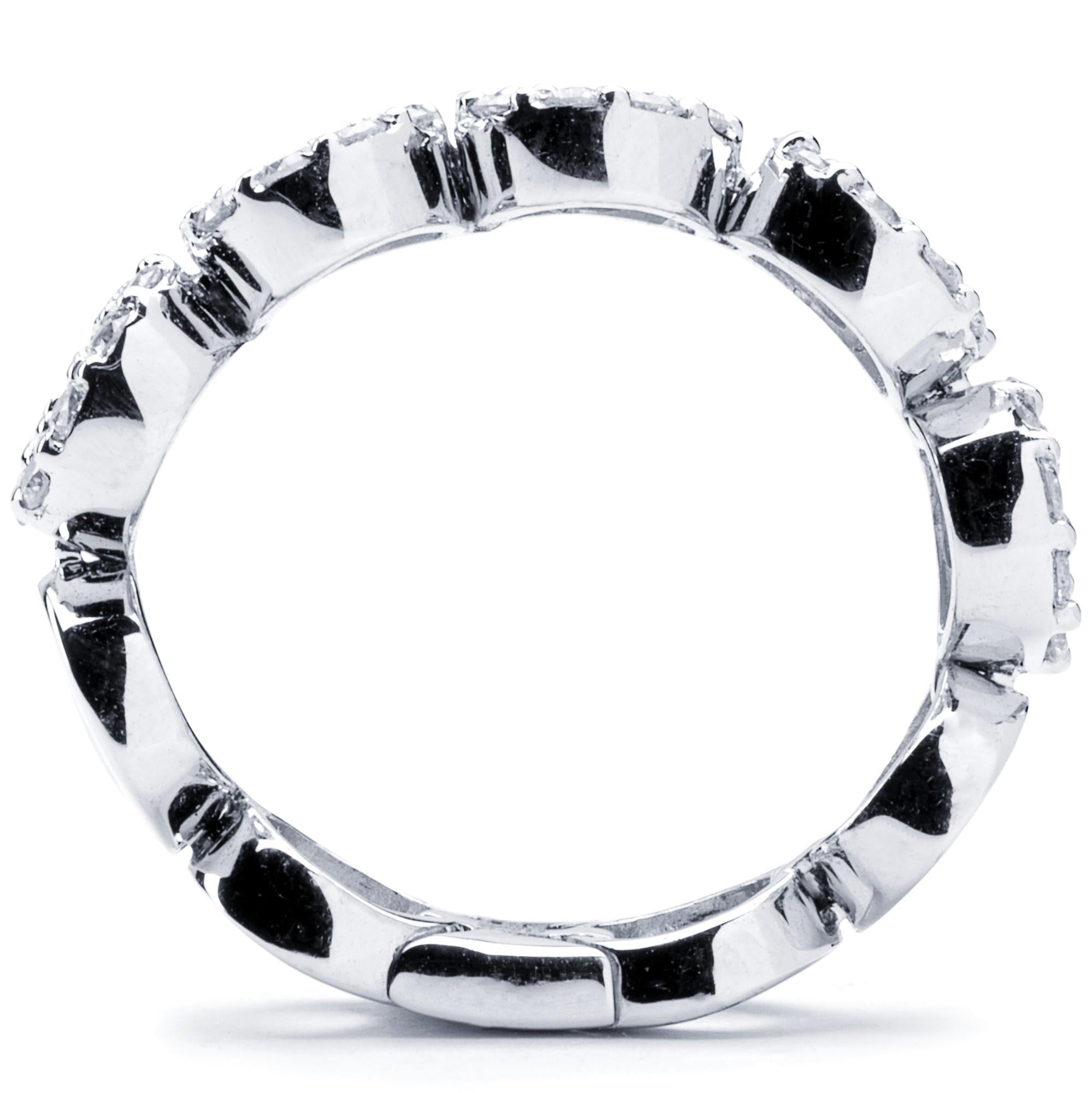 Alex Jona Weißer Diamant 18 Karat Weißgold Flexibler Bandring im Angebot 2