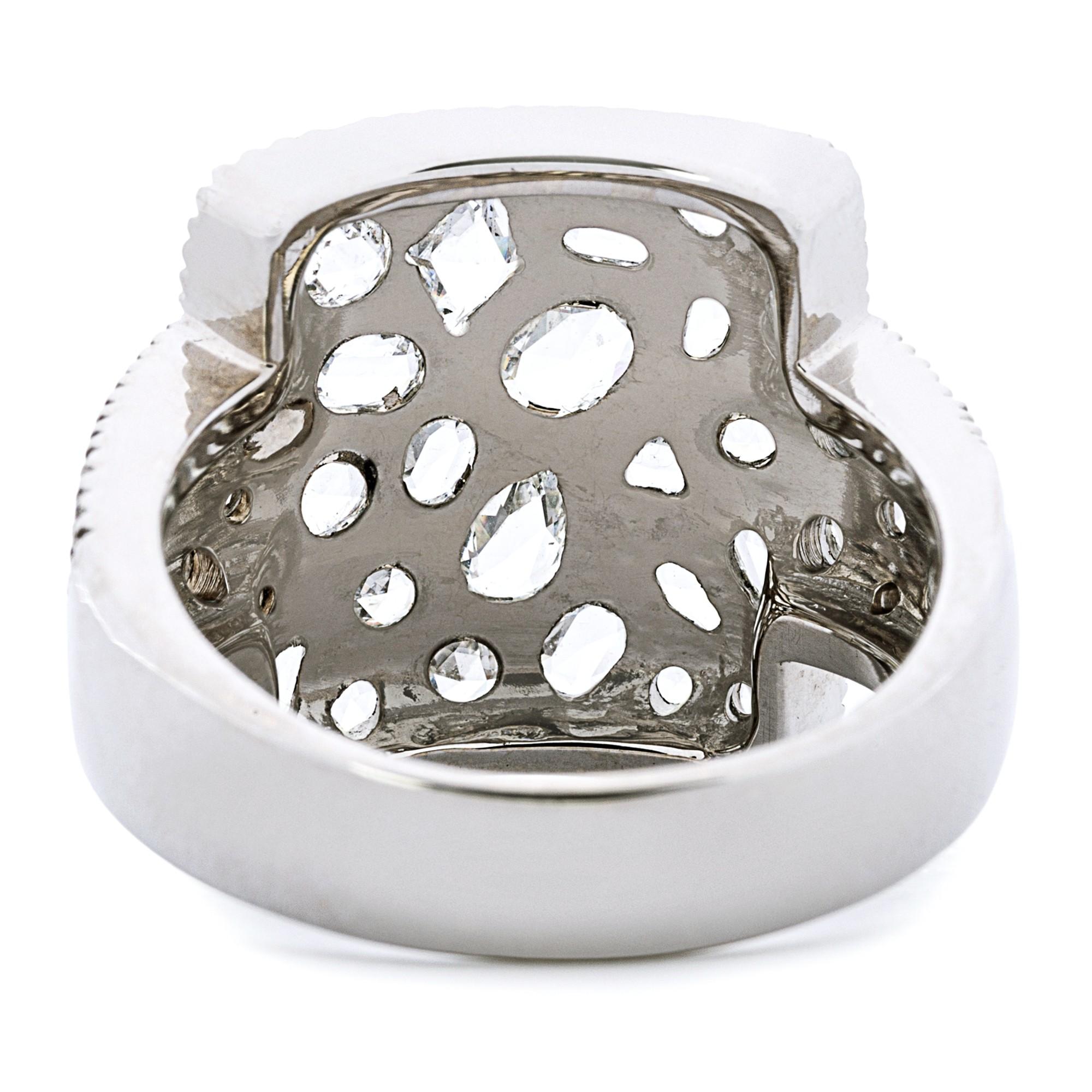 Alex Jona White Diamond 18 Karat White Gold Band Ring For Sale 2