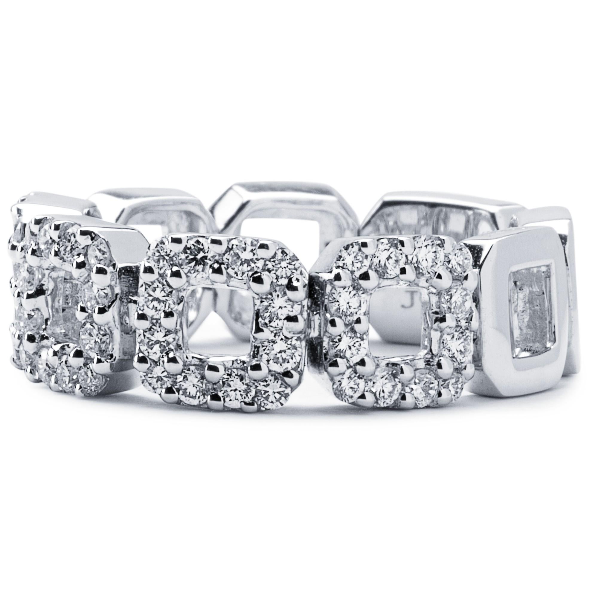 Alex Jona White Diamond 18 Karat White Gold Band Ring In New Condition For Sale In Lugano, CH