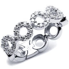 Alex Jona Weißer Diamant 18 Karat Weißgold Flexibler Bandring