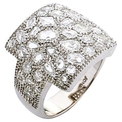 Alex Jona White Diamond 18 Karat White Gold Band Ring