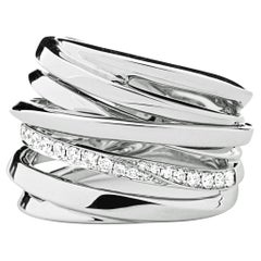 Alex Jona, bague jonc en or blanc 18 carats et diamants blancs