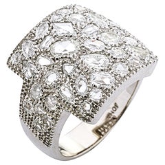 Alex Jona White Diamond 18 Karat White Gold Band Ring