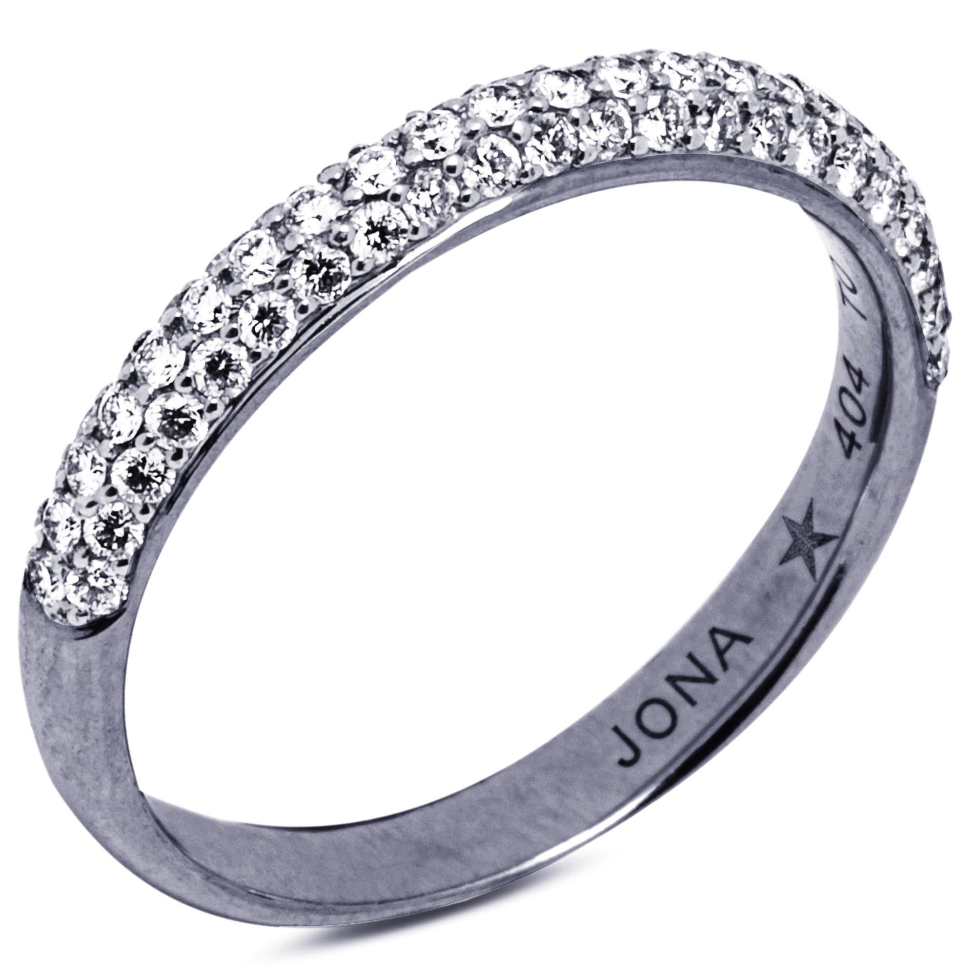 Alex Jona Weißer Diamant-Ring aus 18 Karat Weißgold mit schwarzem Rhodium  (Rundschliff) im Angebot