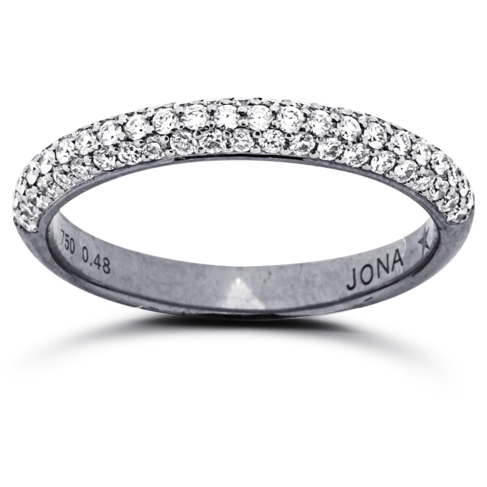 Alex Jona Weißer Diamant-Ring aus 18 Karat Weißgold mit schwarzem Rhodium  im Zustand „Neu“ im Angebot in Torino, IT