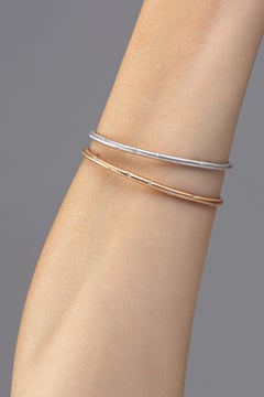 Alex Jona White Diamond 18 Karat White Gold Bangle Bracelet