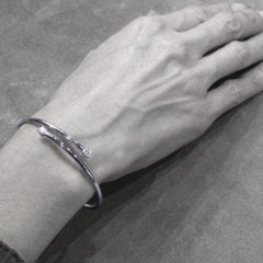 Alex Jona White Diamond 18 Karat White Gold Bangle Bracelet