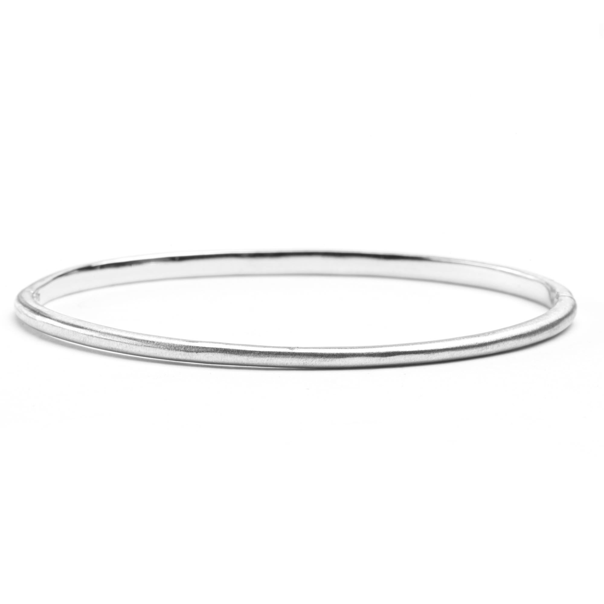 Alex Jona White Diamond 18 Karat White Gold Bangle Bracelet For Sale 1