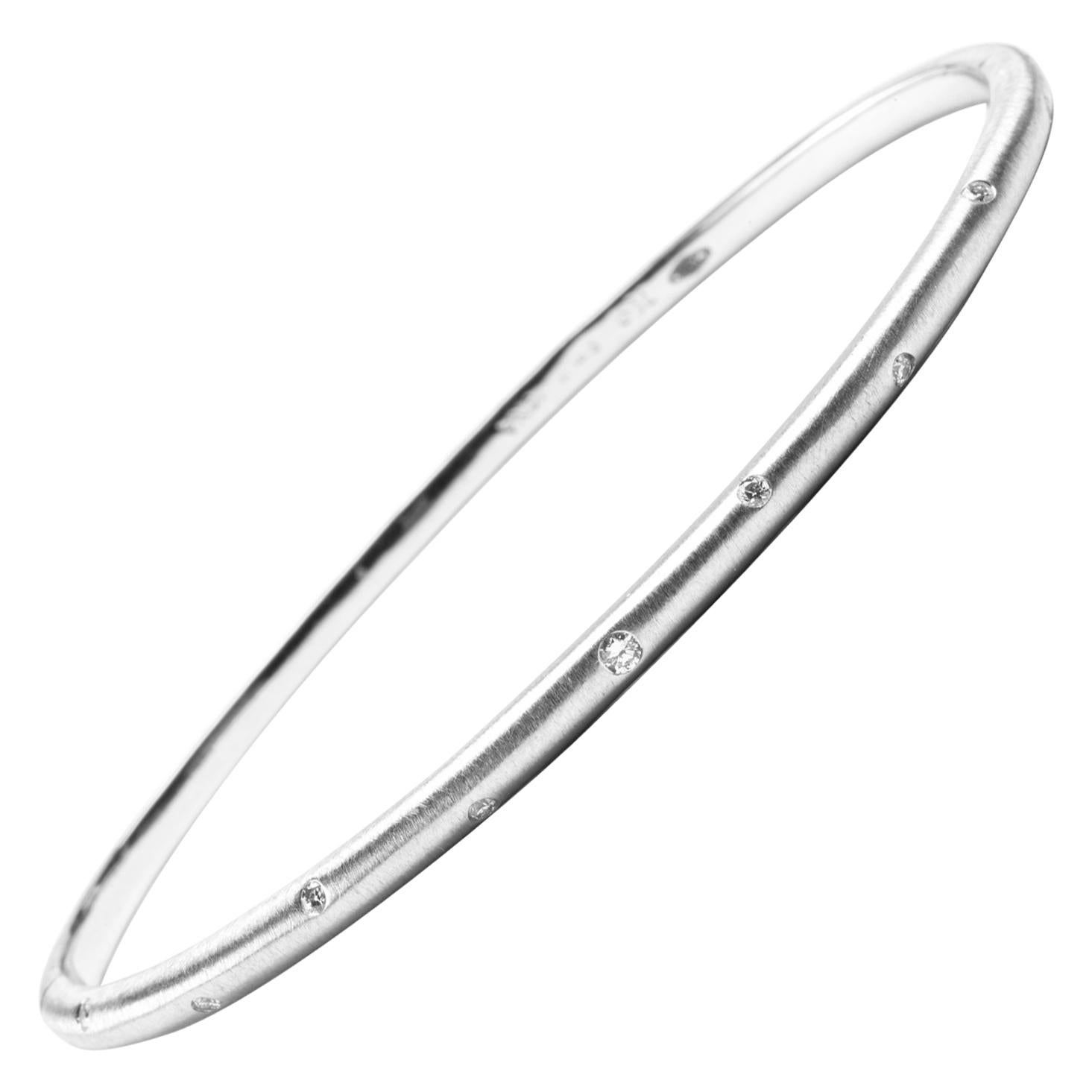 Alex Jona White Diamond 18 Karat White Gold Bangle Bracelet For Sale