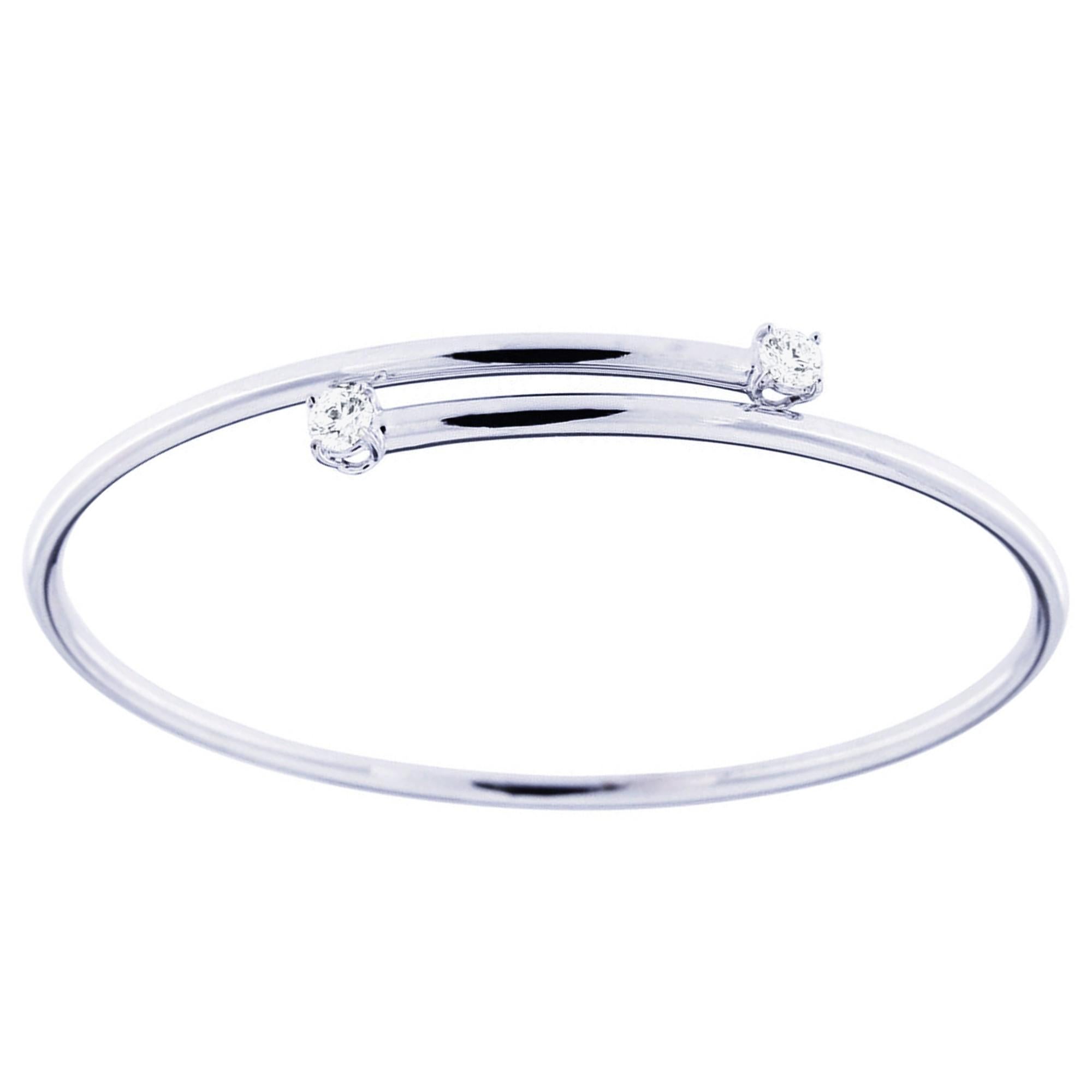 Alex Jona White Diamond 18 Karat White Gold Bangle Bracelet For Sale