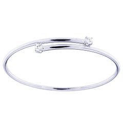 Alex Jona White Diamond 18 Karat White Gold Bangle Bracelet