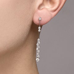 Alex Jona White Diamond 18 Karat White Gold Bubble Drop Earrings