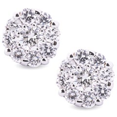 Alex Jona, clous d'oreilles grappe en or blanc 18 carats et diamants blancs