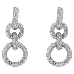 Alex Jona White Diamond 18 Karat White Gold Dangling Ear Pendants