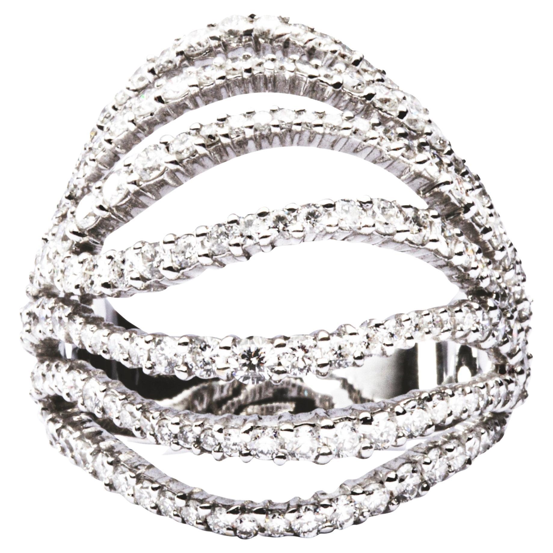 Alex Jona Anillo Cúpula Diamante Blanco Oro Blanco 18 Kilates