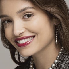 Alex Jona White Diamond 18 Karat White Gold Drop Earrings