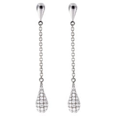 Alex Jona White Diamond 18 Karat White Gold Drop Earrings