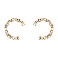 Alex Jona White Diamond Yellow Gold C Earrings