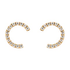 Alex Jona White Diamond Yellow Gold C Earrings