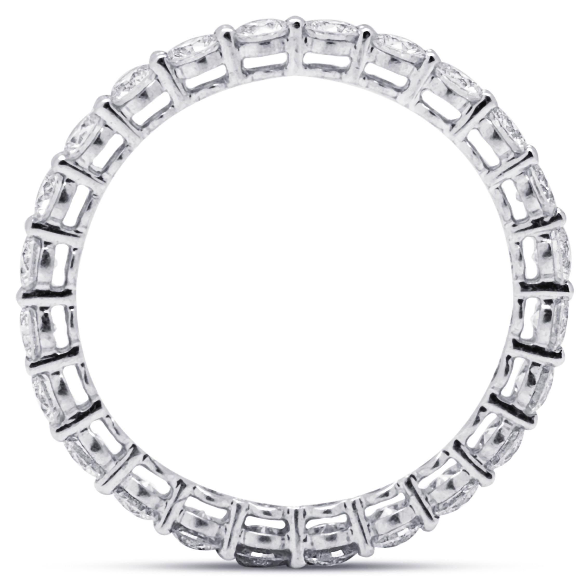 Alex Jona White Diamond 18 Karat White Gold Eternity Band Ring For Sale 1