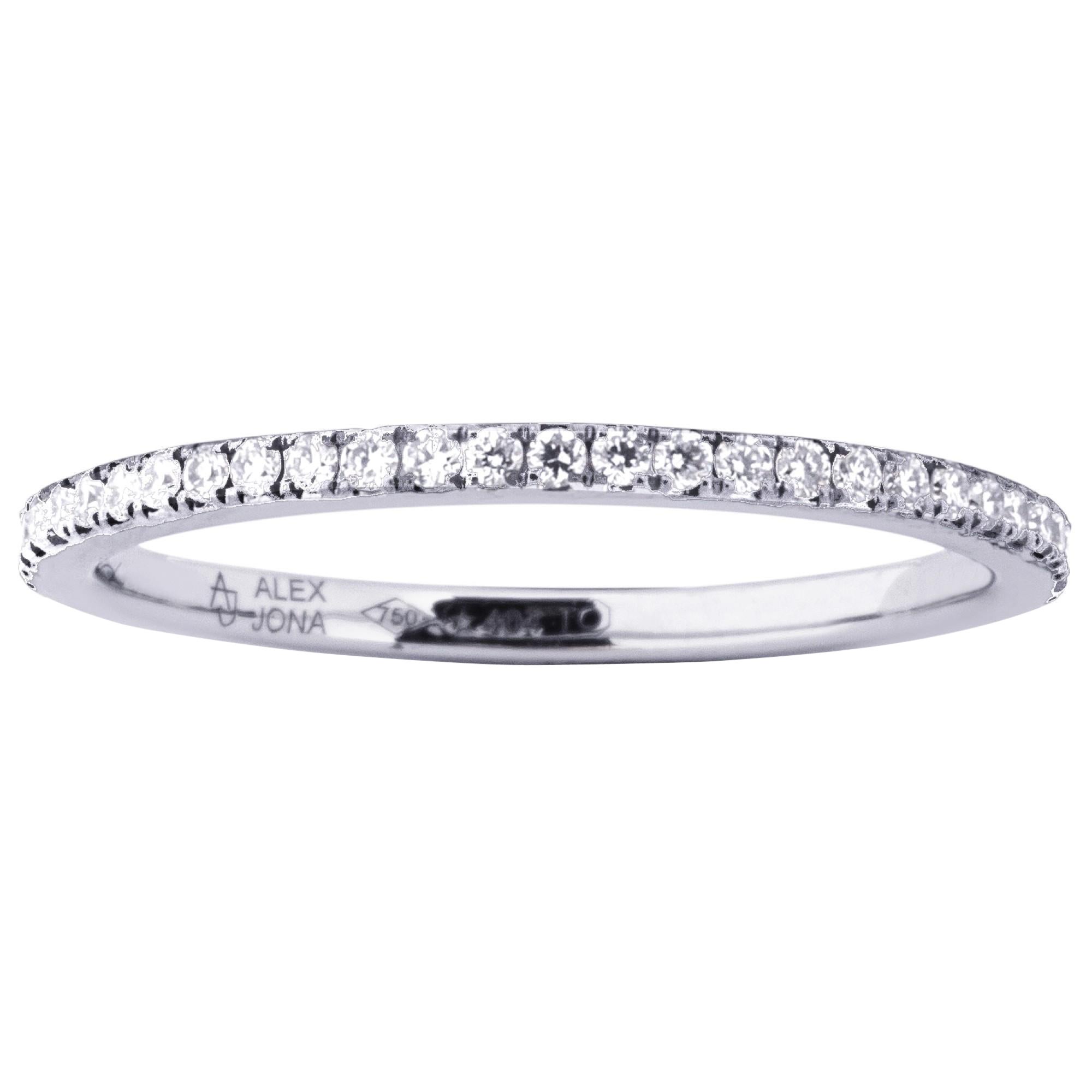 Weißer Diamant-Eternity-Ring aus 18 Karat Weißgold von Alex Jona