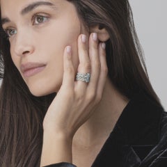 Alex Jona Anello in filigrana con diamante bianco in oro bianco 18 carati