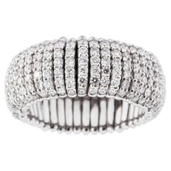 Alex Jona White Diamond 18 Karat White Gold Flexible Ring