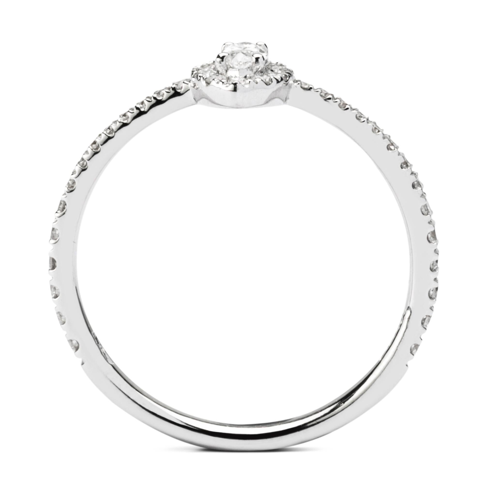 Alex Jona White Diamond 18 Karat White Gold Halo Ring In New Condition For Sale In Lugano, CH