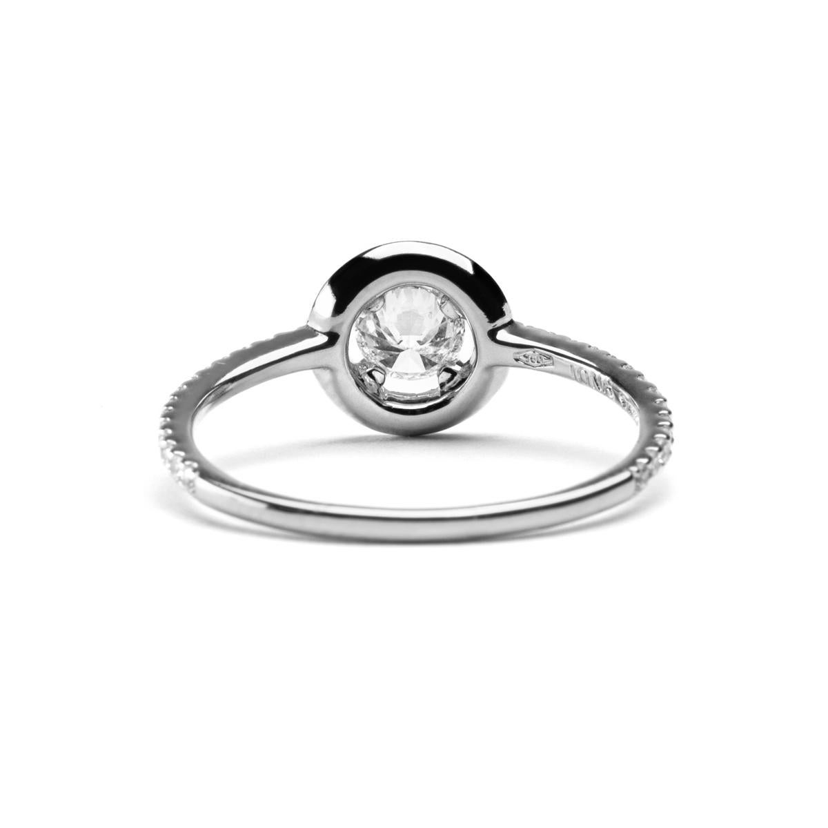 Women's Alex Jona White Diamond 18 Karat White Gold Halo Ring For Sale
