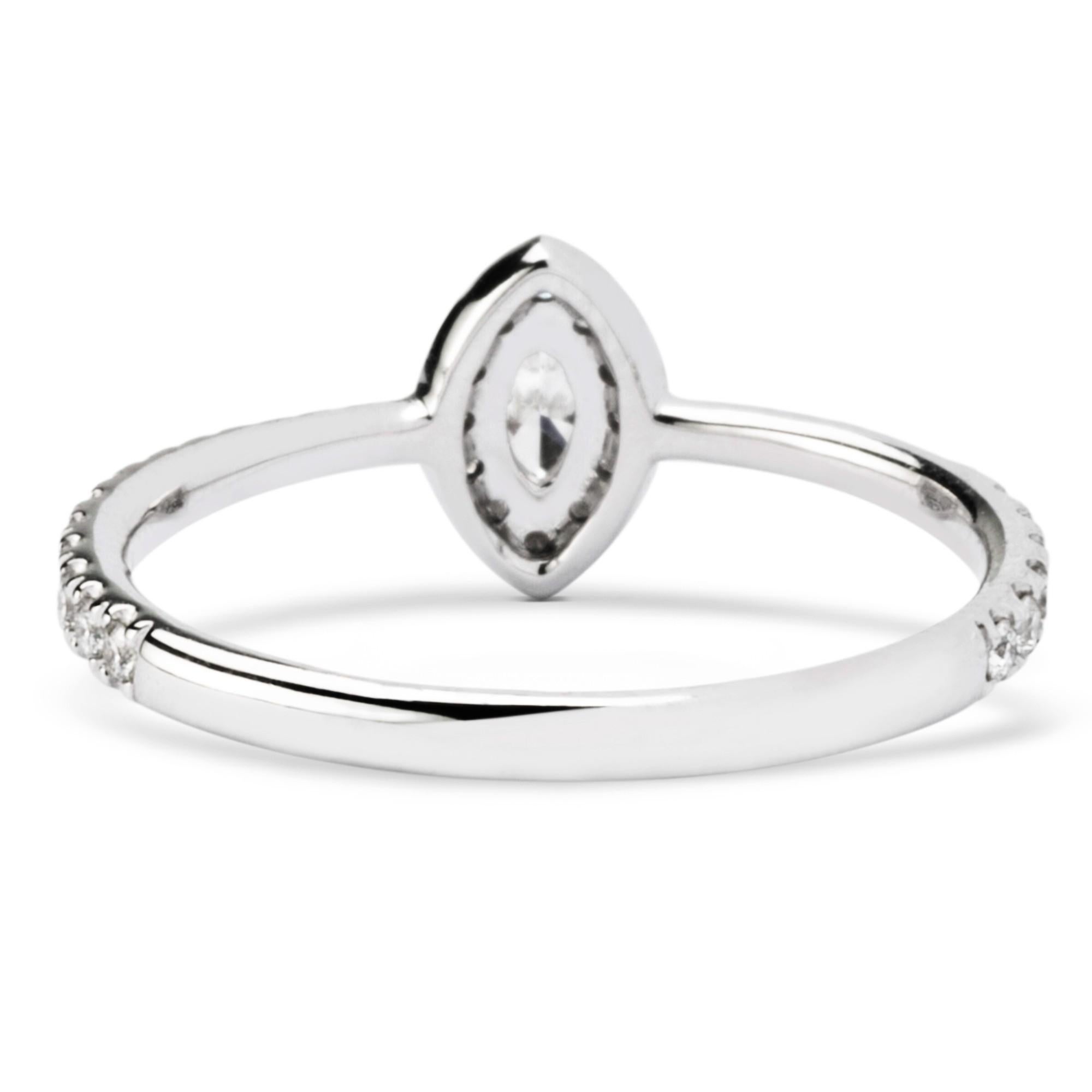 Alex Jona White Diamond 18 Karat White Gold Halo Ring For Sale 1