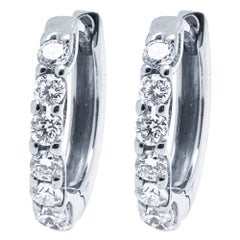 Alex Jona Orecchini a cerchio in oro bianco 18 carati con diamanti bianchi