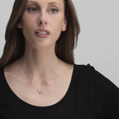 Alex Jona White Diamond 18 Karat White Gold  Horseshoe Necklace