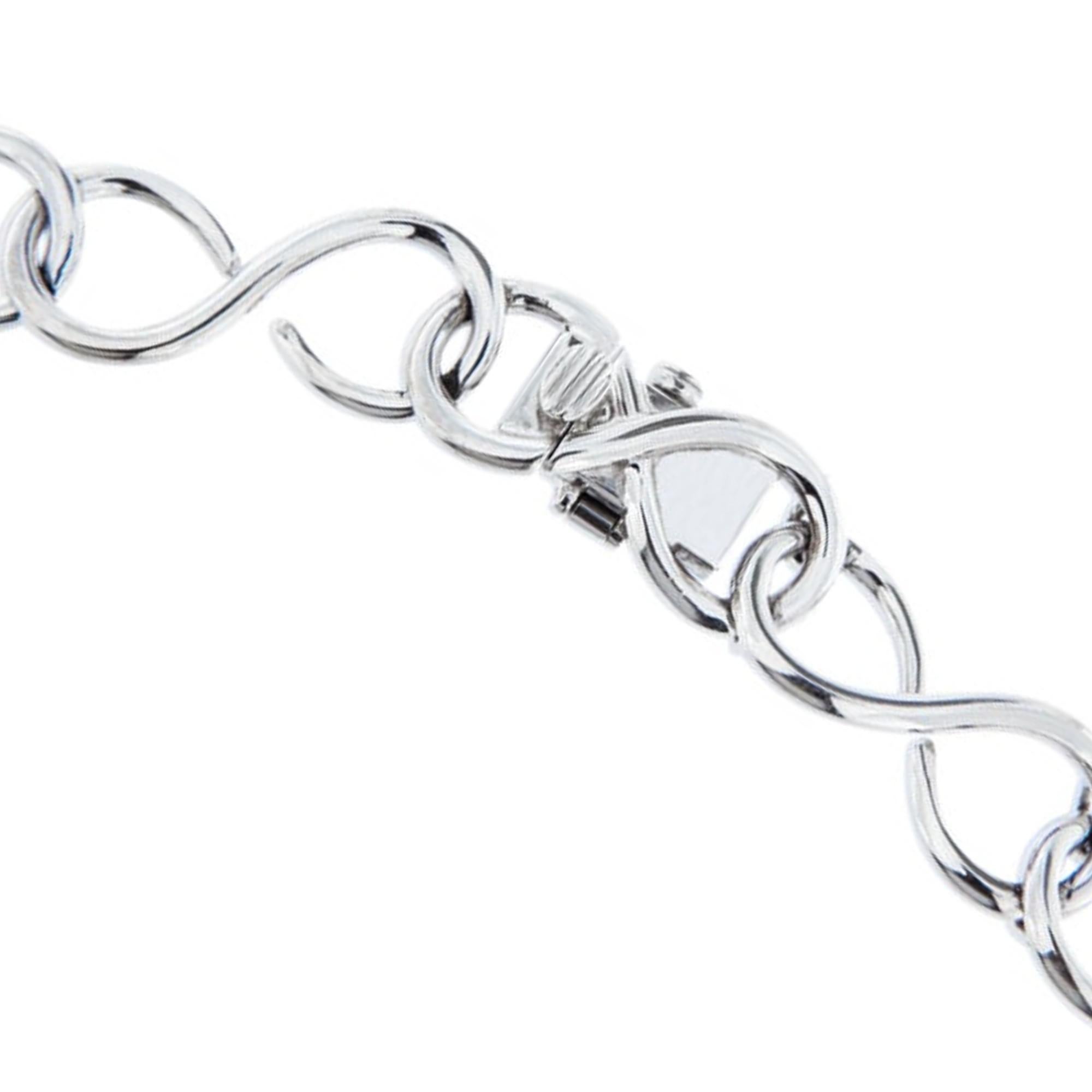 Alex Jona White Diamond 18 Karat White Gold Link Necklace For Sale 1