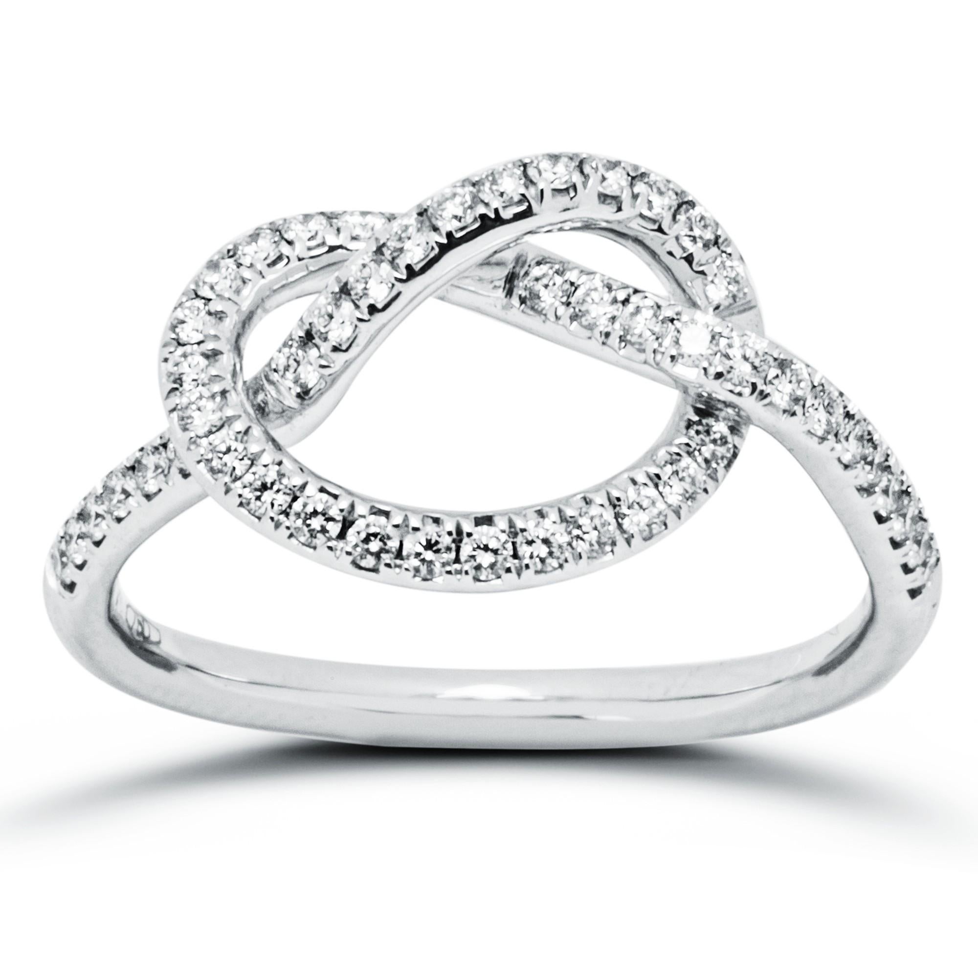 diamond love knot ring