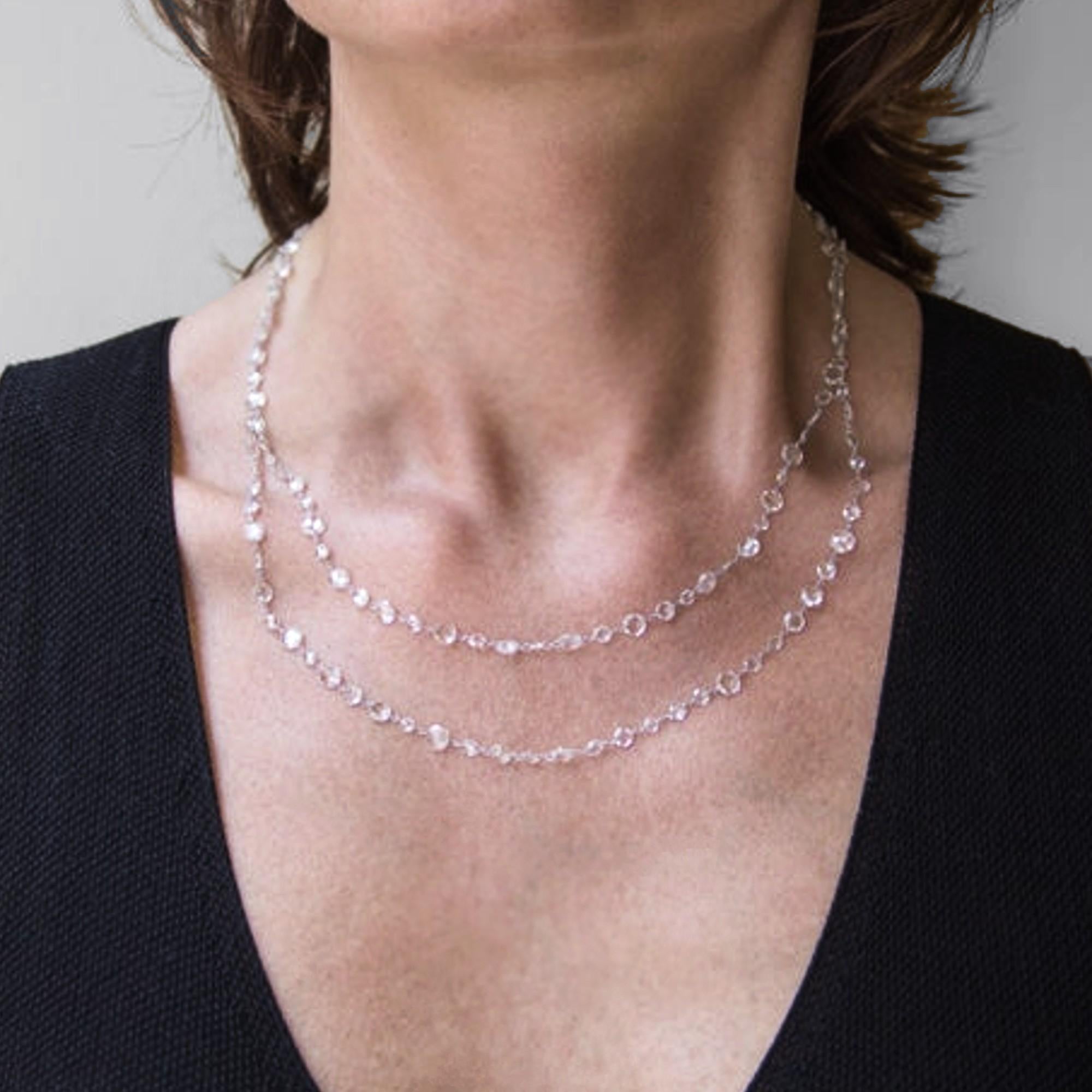 Women's or Men's Alex Jona White Diamond 18 Karat White Gold Necklace For Sale