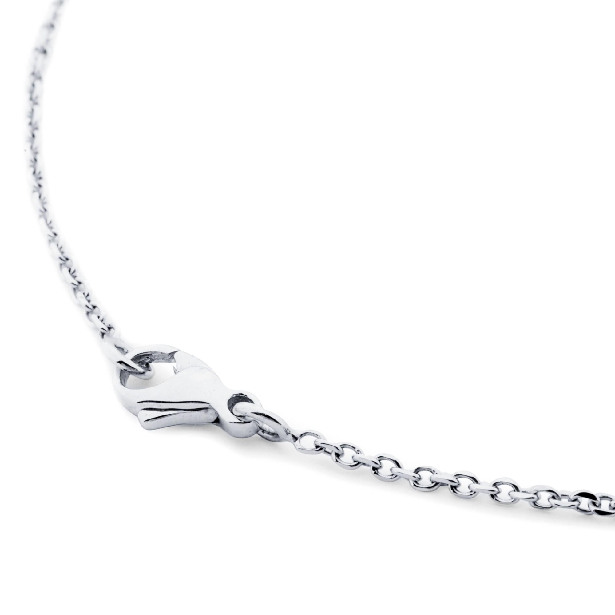 Donna Alex Jona - Collana con ciondolo a cerchio aperto in oro bianco 18 carati e diamanti bianchi in vendita