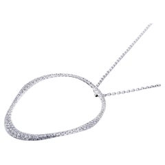Alex Jona Collar Colgante Círculo Abierto Diamante Blanco Oro Blanco 18 Kilates