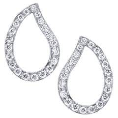 Alex Jona, clous d'oreilles cachemire en or blanc 18 carats avec diamants blancs