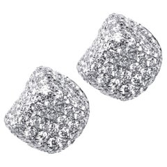 Alex Jona Clous d'oreilles galets en or blanc 18 carats et diamants blancs