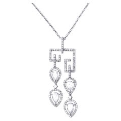 Alex Jona White Diamond 18 Karat White Gold Pendant Necklace