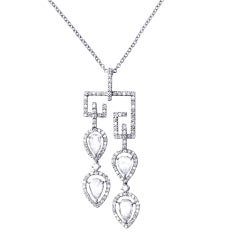 Alex Jona, collier pendentif en or blanc 18 carats avec diamants blancs